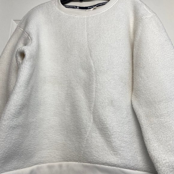 Tentree Cream Teddy Fleece Pullover Crewneck Sweater Medium - Picture 2 of 10